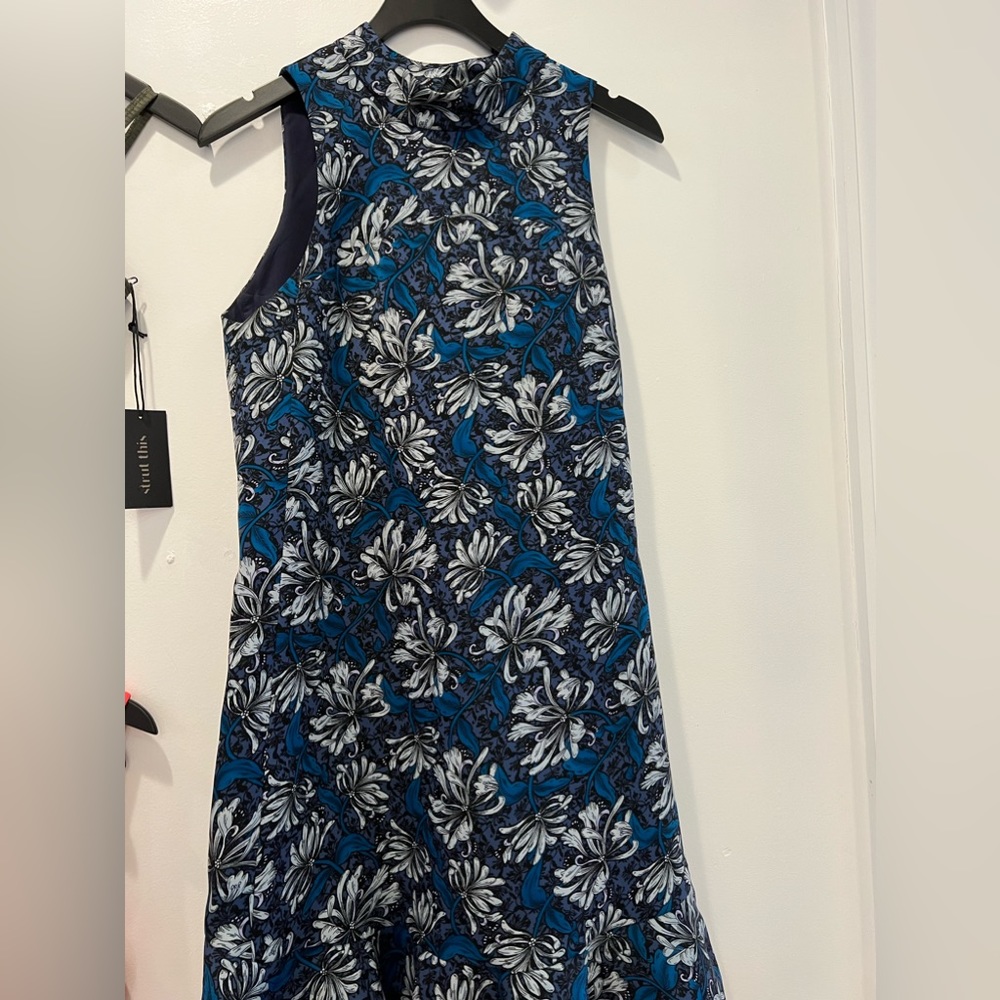 blue floral mini dress